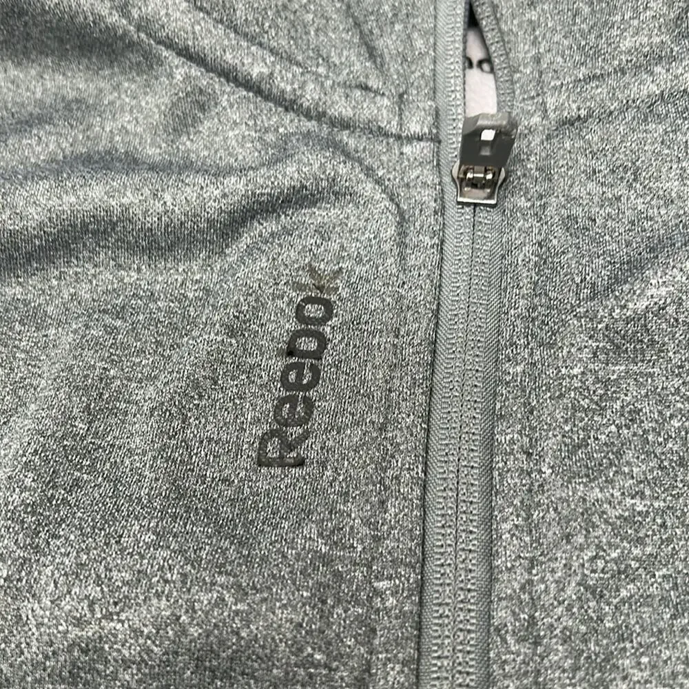Reebok Boys Gray & Black Full Zip Hoodie with 2 Pockets Size 6